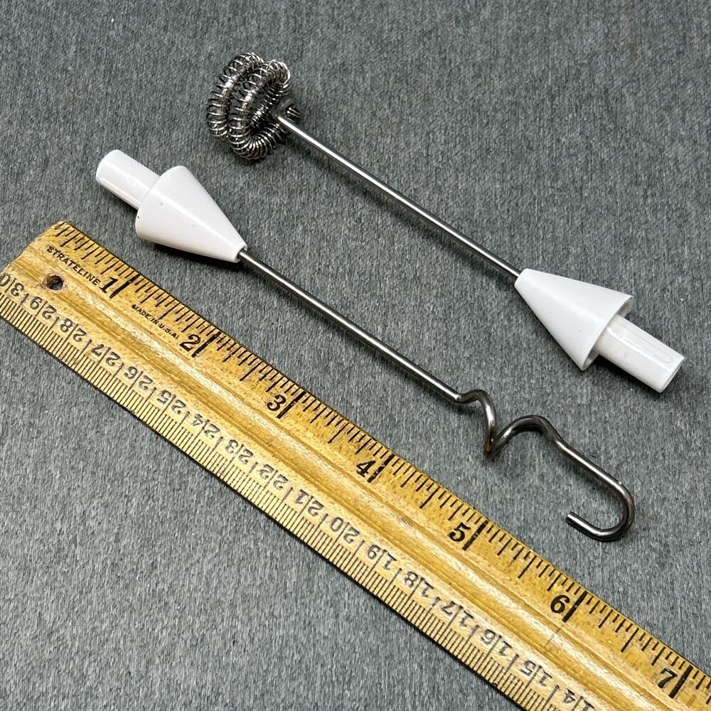 6" Replacement Milk Frother Whisk Hook Attachments Handheld Mixer Parts 2pc Set